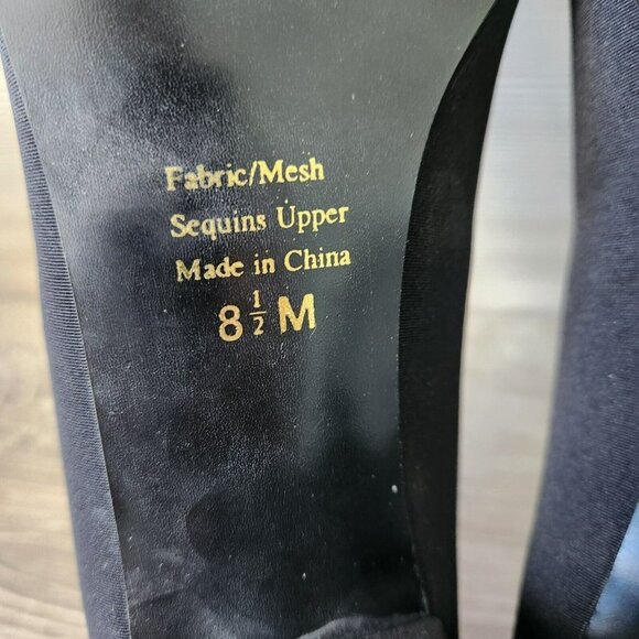 J. Renee Womens Gem Black Suede Sequins Block Heels Vintage Pumps Size 8.5M - Picture 12 of 14